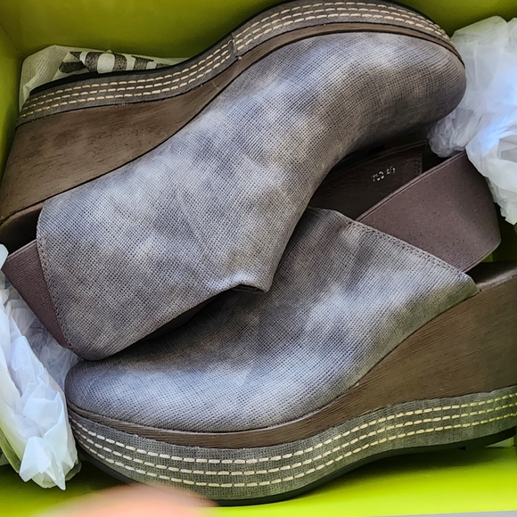 Antelope grey leather wedges size 40 - Picture 2 of 5